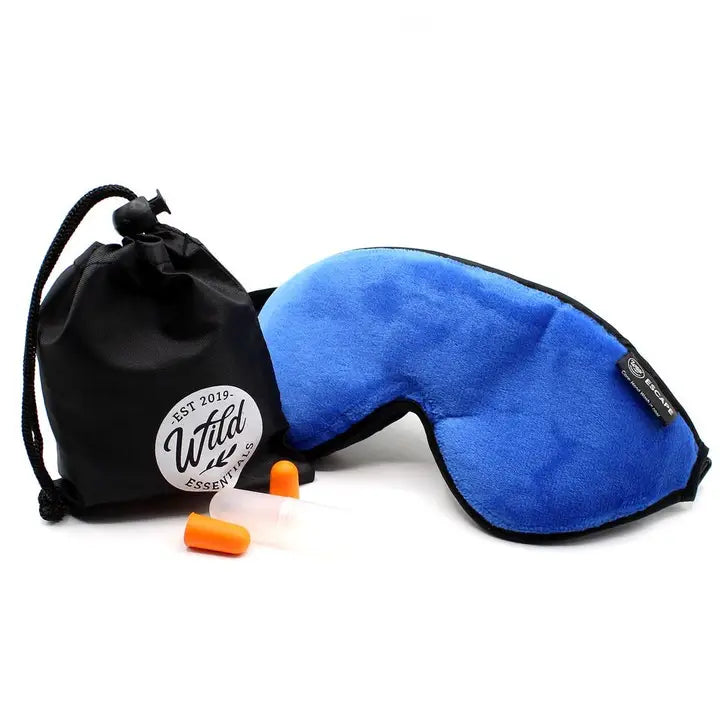 Escape Plush Sleep Mask Kit w/ Earplugs & Pouch -Navy Blue