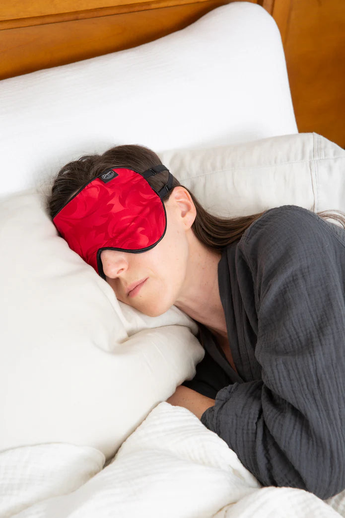 Superior Mulberry Silk Mask Designed for Side Sleepers - Red