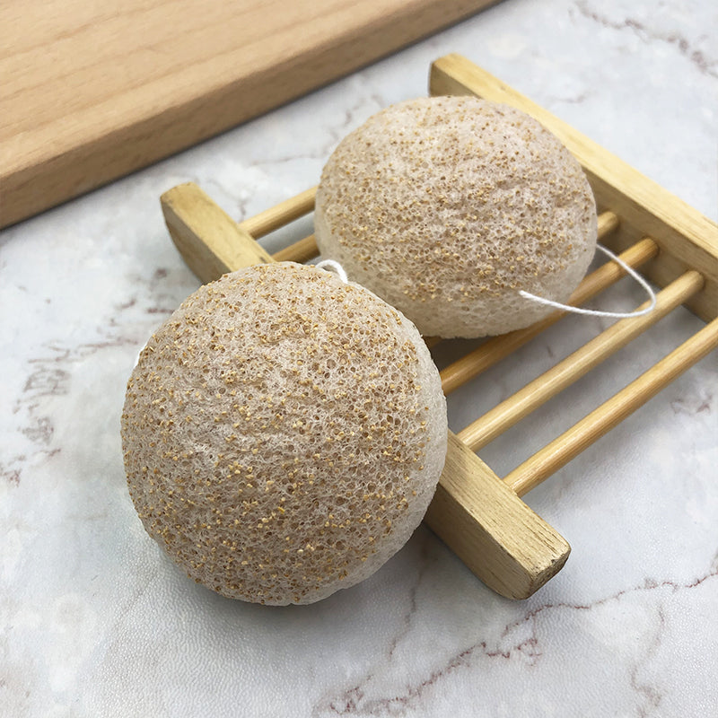 Natural Walnut Shell infused Konjac Sponge x 20