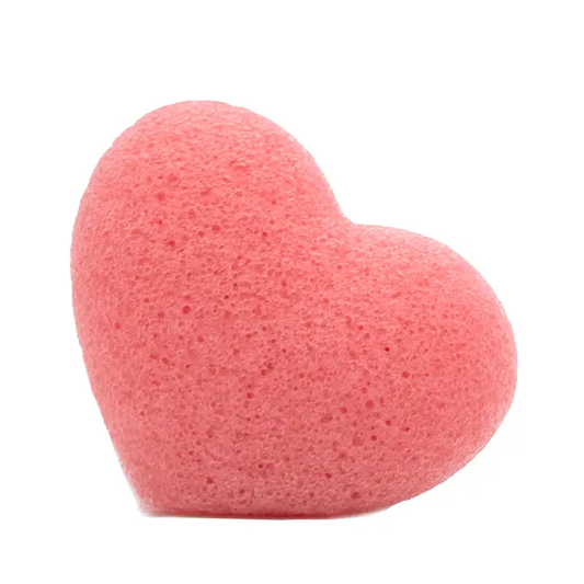 Natural Rose Konjac Heart Shape Sponge x 50